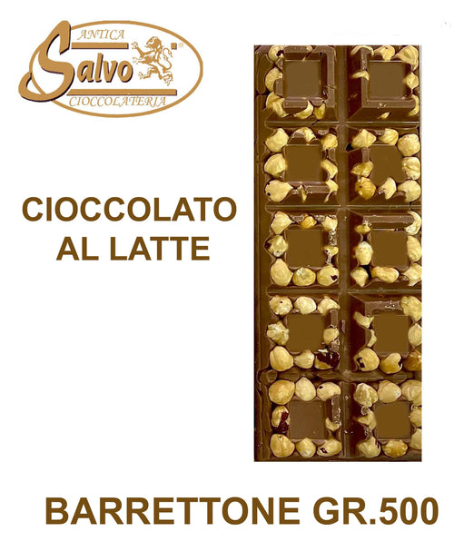 BARRETTONE CIOCCOLATO PURO AL LATTE NOCCIOLATO GR.500