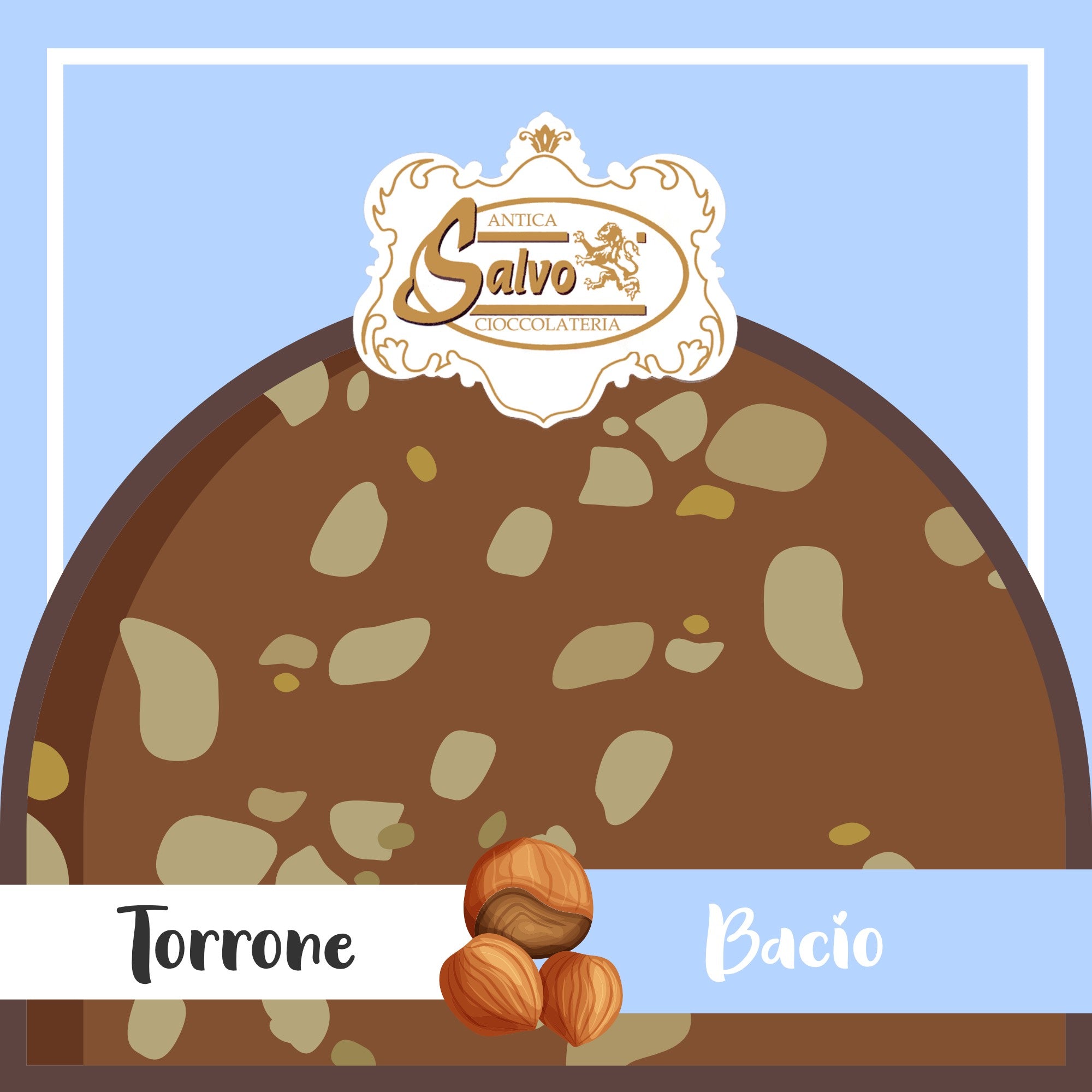Torrone di cioccolato morbido al Bacio a fette