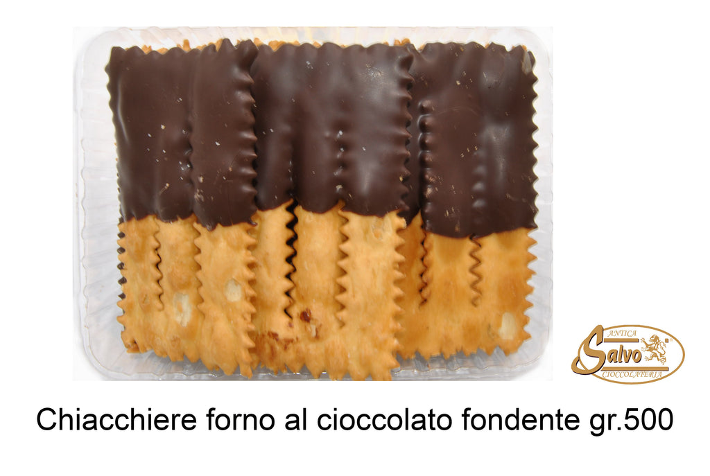 Chiacchiere di carnevale ricoperte di cioccolato Gr.500