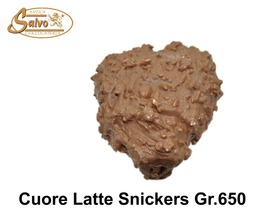 Cuore al latte snickers ripieno di crema caramello gr.650