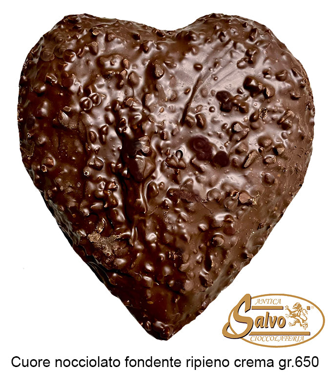 Cuore nocciolato fondente ripieno di crema dark gr.650