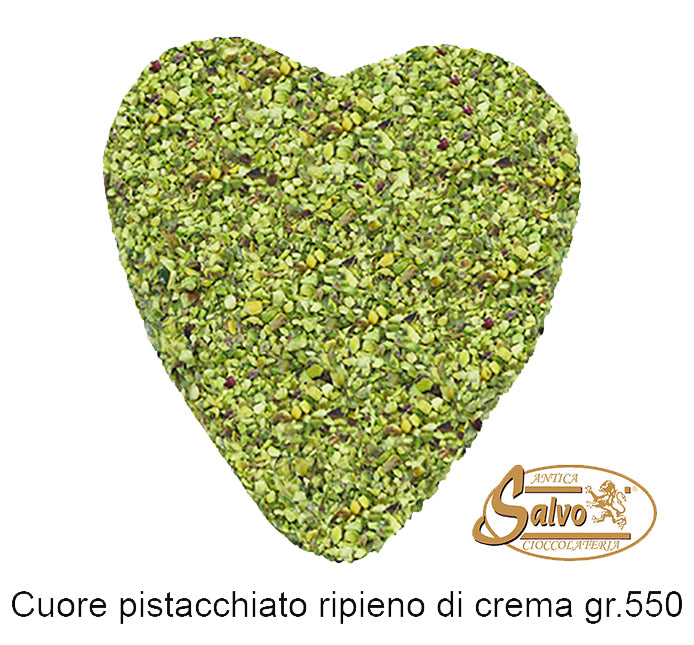 Cuore al pistacchio ripieno di crema pistacchio gr.550