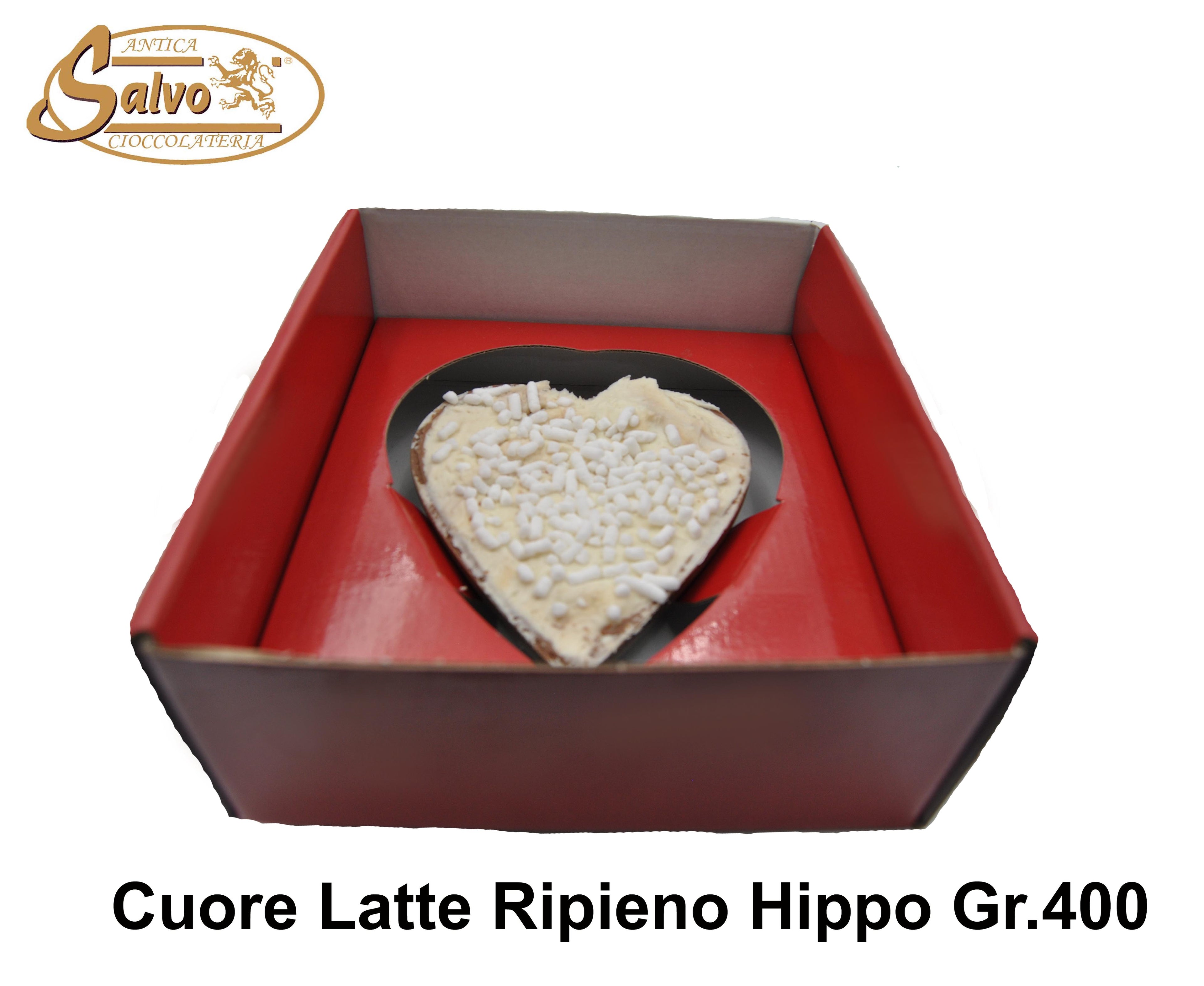 Cuore latte ripieno crema Hippo GR.400