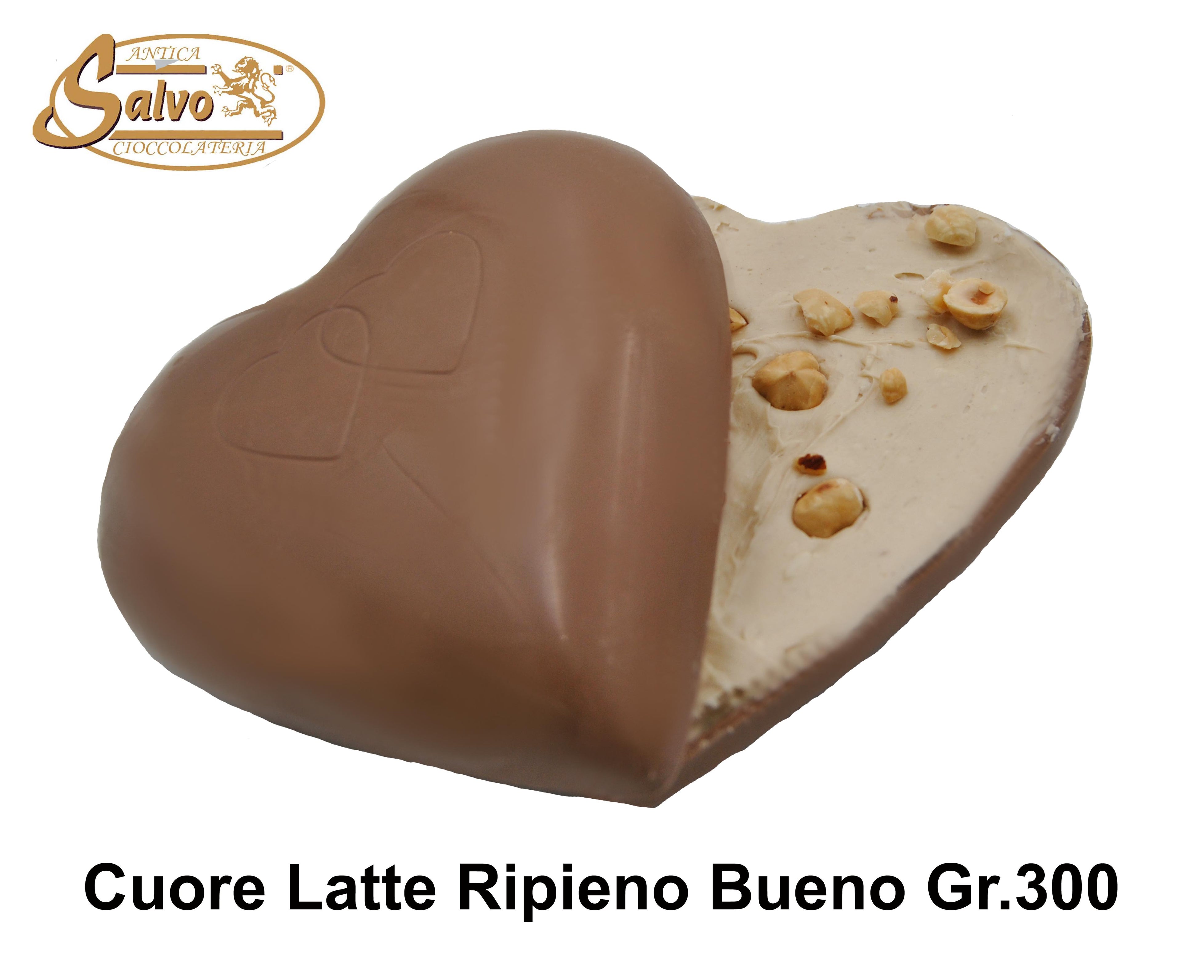 Cuore latte ripieno crema bueno GR.300