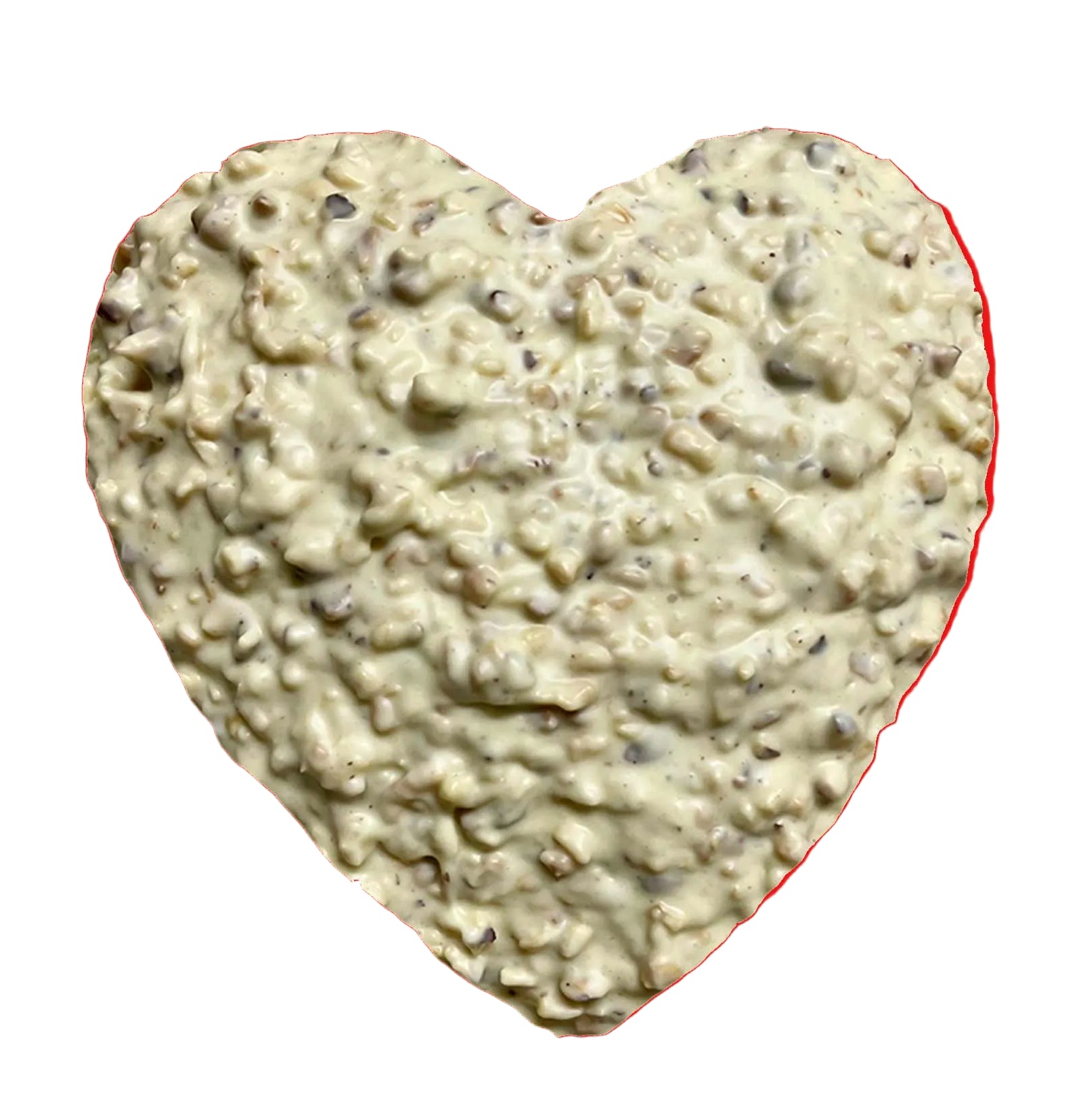Cuore nocciolato bianco ripieno di crema bianca gr.650