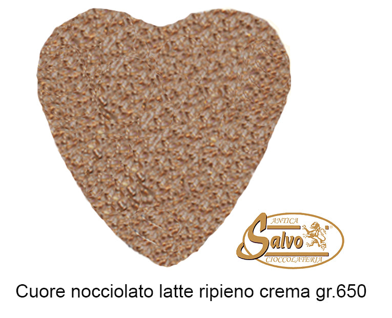 Cuore nocciolato latte ripieno di crema bueno gr.650