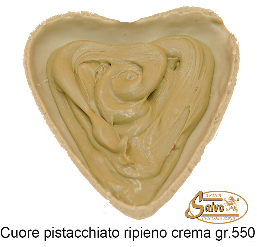 Cuore al pistacchio ripieno di crema pistacchio gr.550