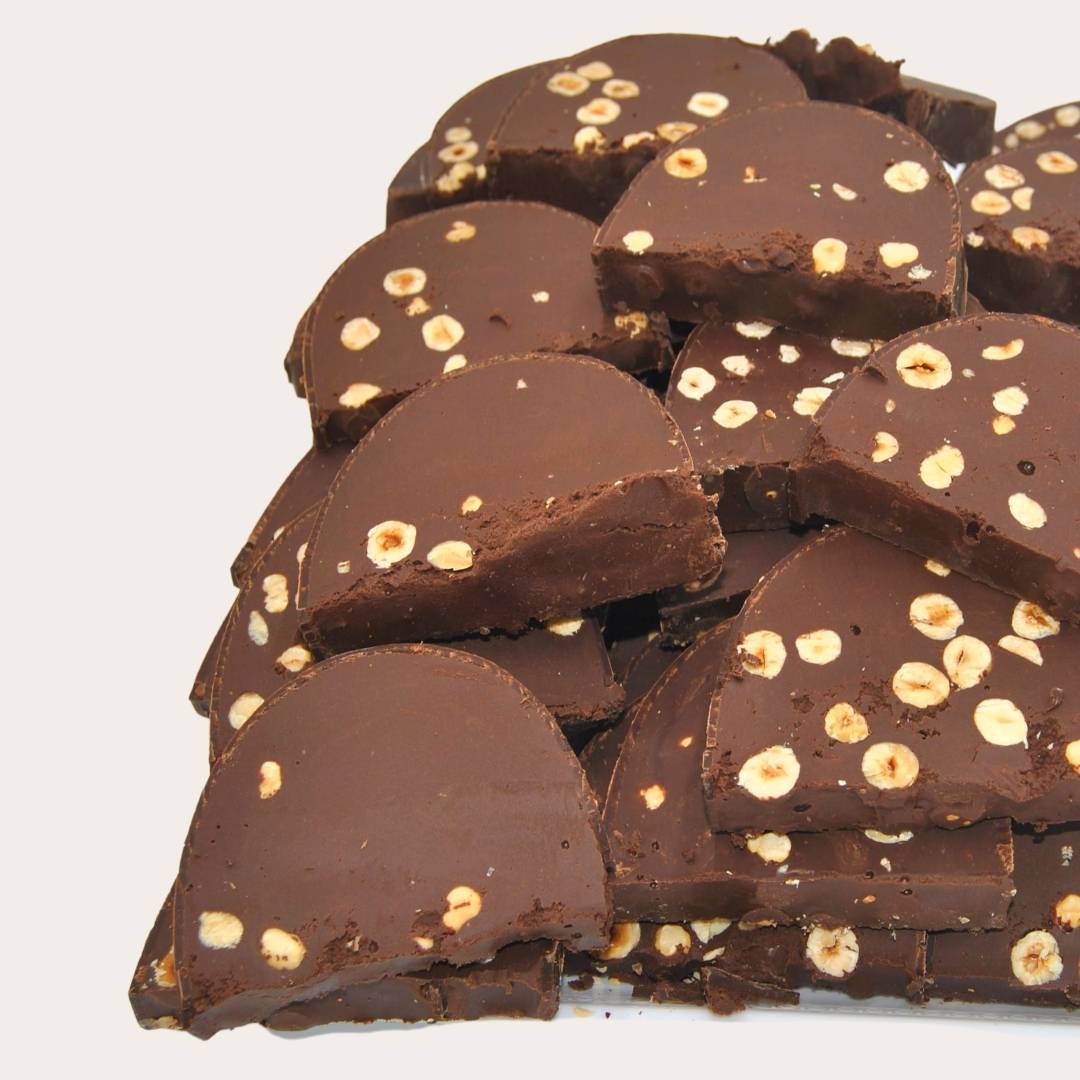 Torrone di cioccolato morbido al Bacio a fette