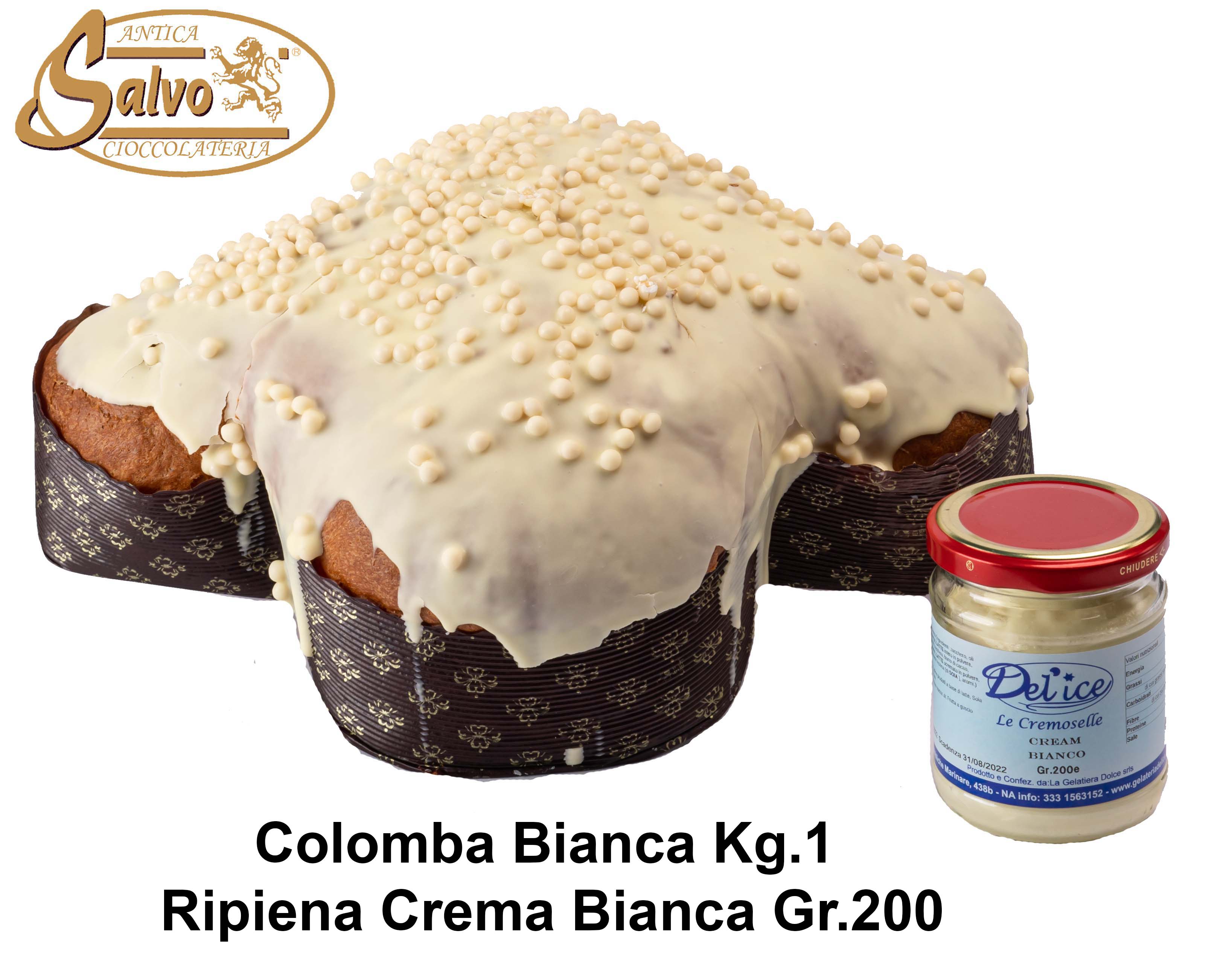 ANTICA COLOMBA BIANCA KG.1 + BARATTOLO CREMA BIANCA GR.200 (Copia)