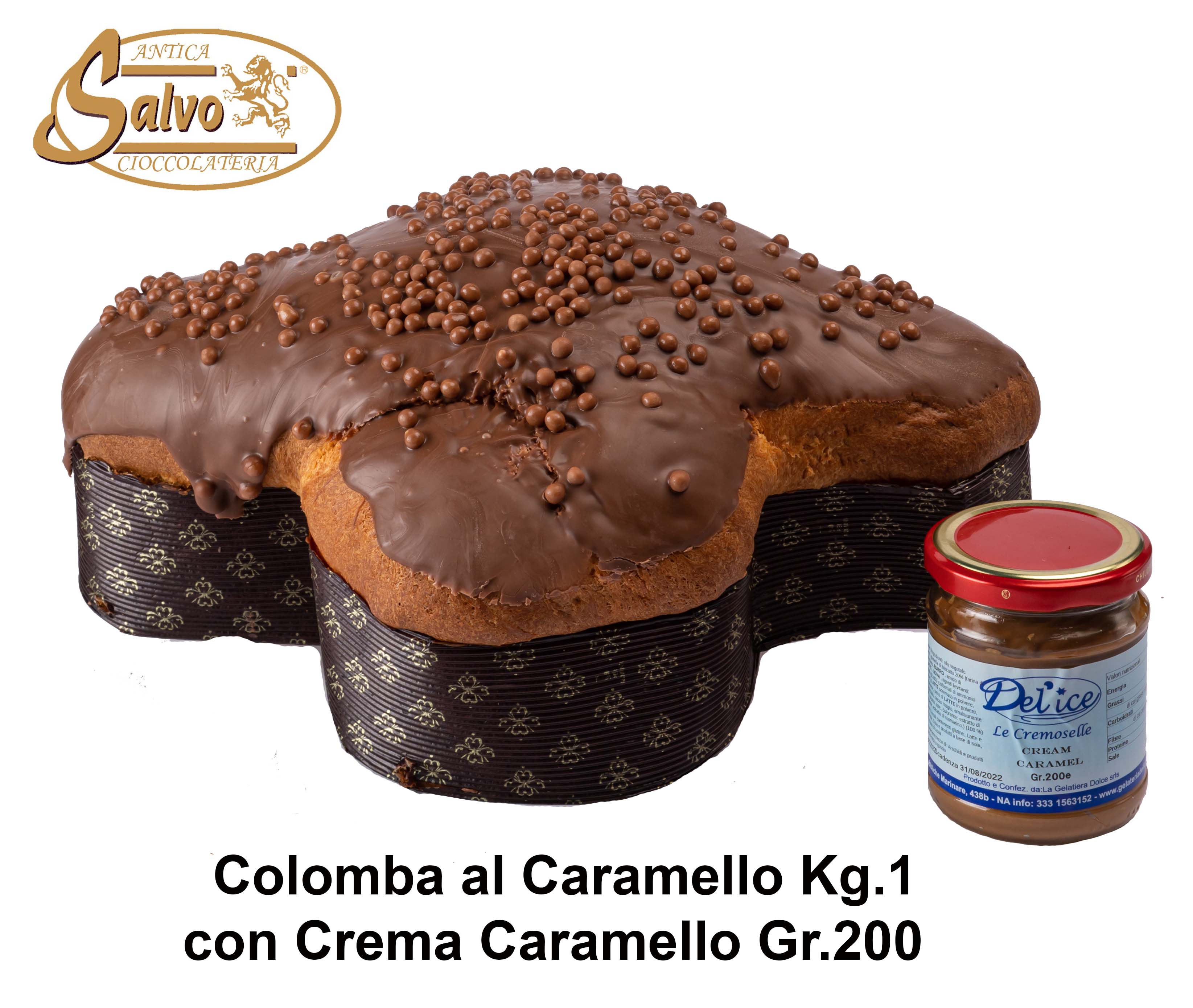 Colomba al caramello Gr.900 + barattolo crema caramello Gr.200