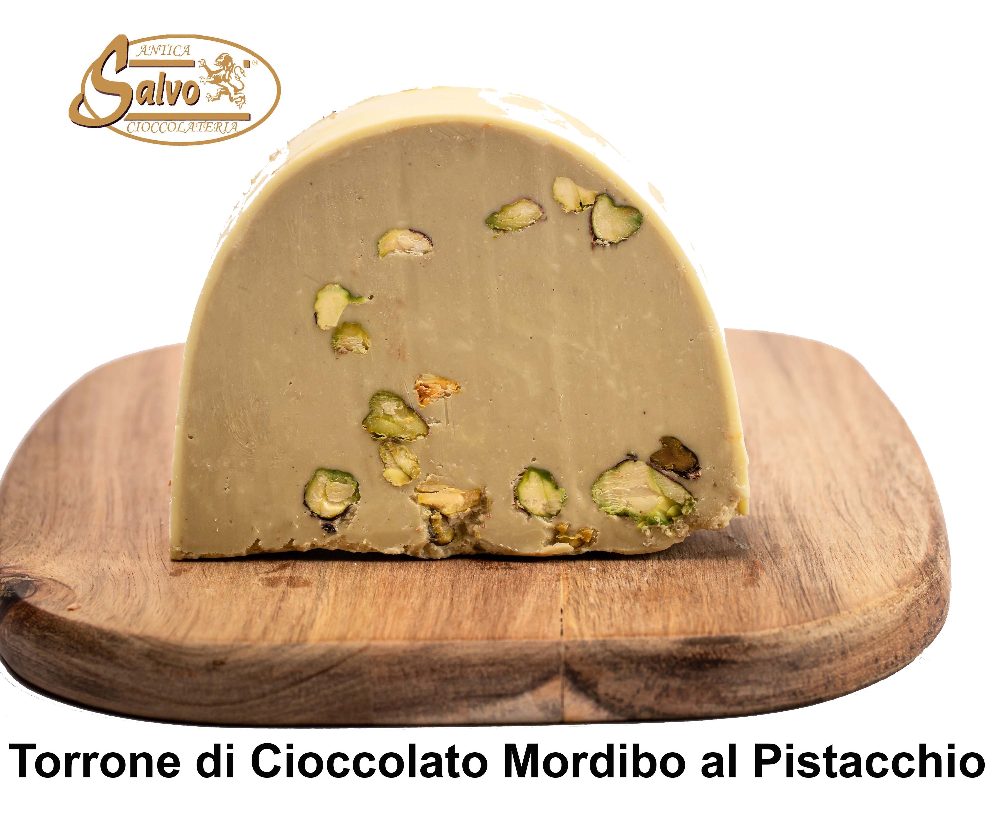 Torrone di cioccolato morbido al Pistacchio a fette