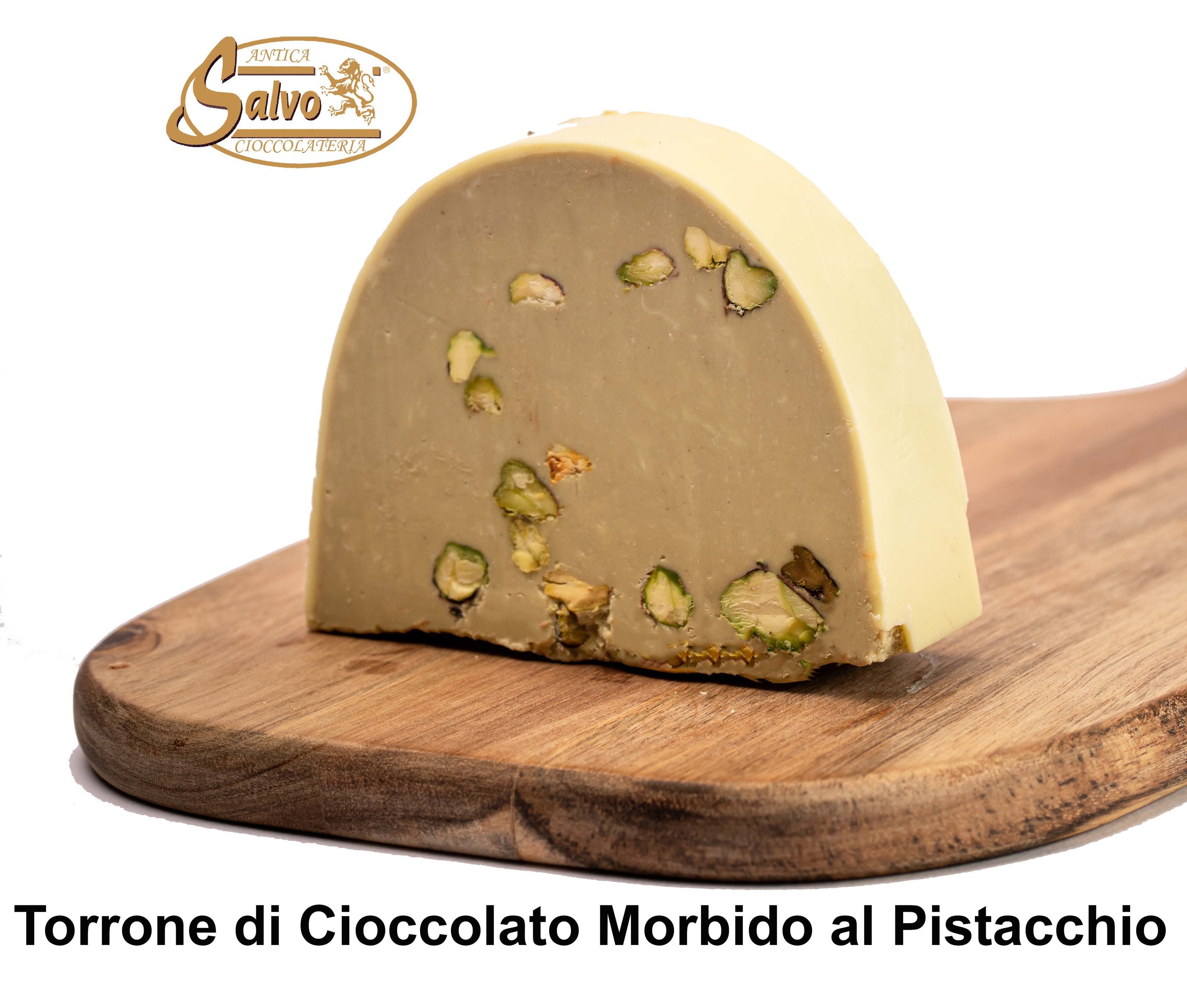 Torrone di cioccolato morbido al Pistacchio a fette