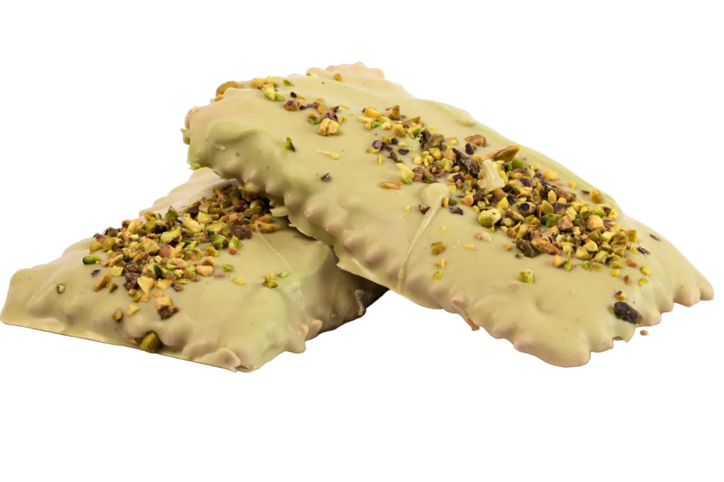 Salvo Chiacchiere di carnevale al cioccolato ripiena Pistacchio Gr.500
