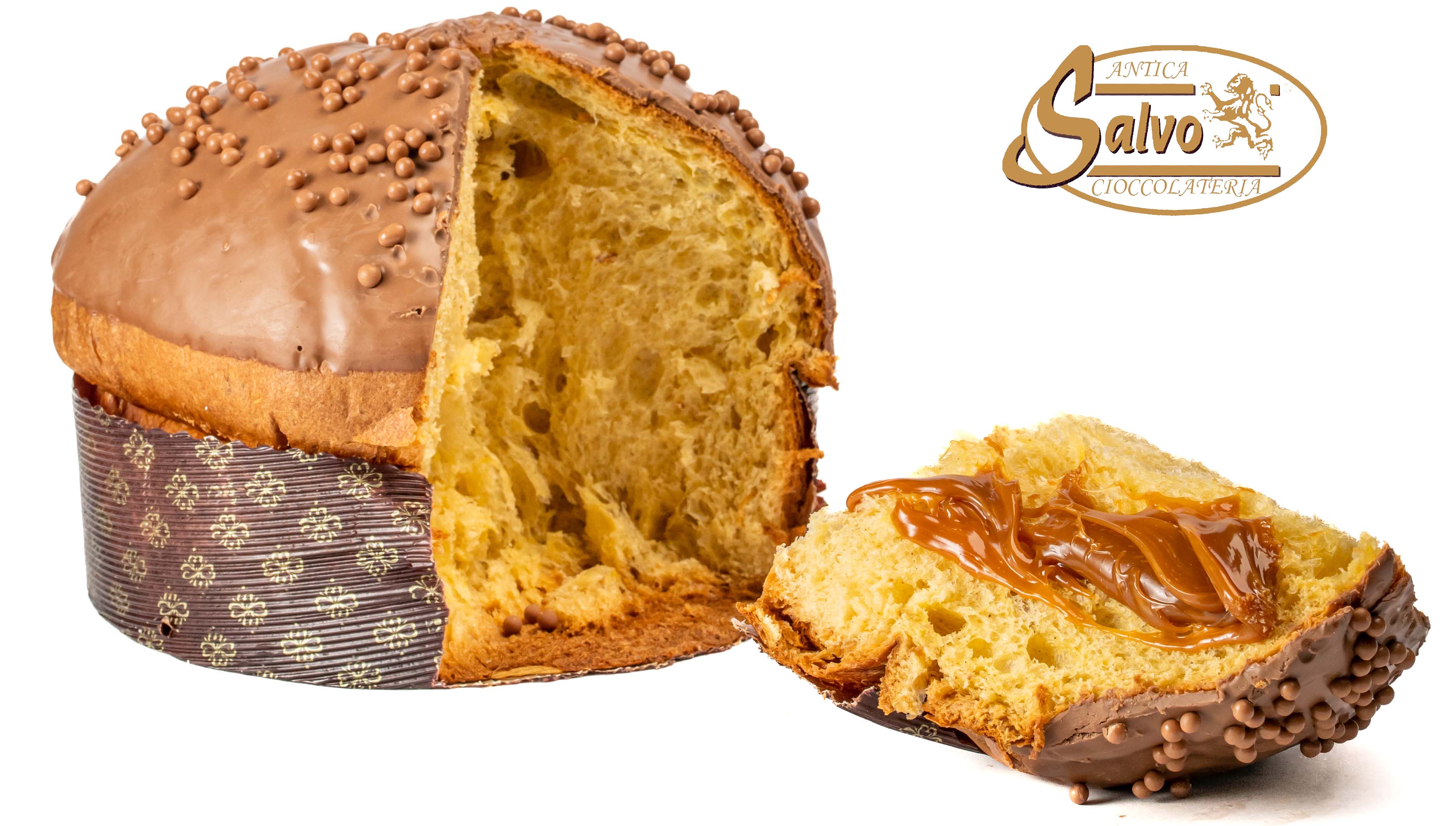 PANETTONE RICOPERTO CARAMELLO KG.1 + BARATTOLO CREMA CARAMELLO GR.200