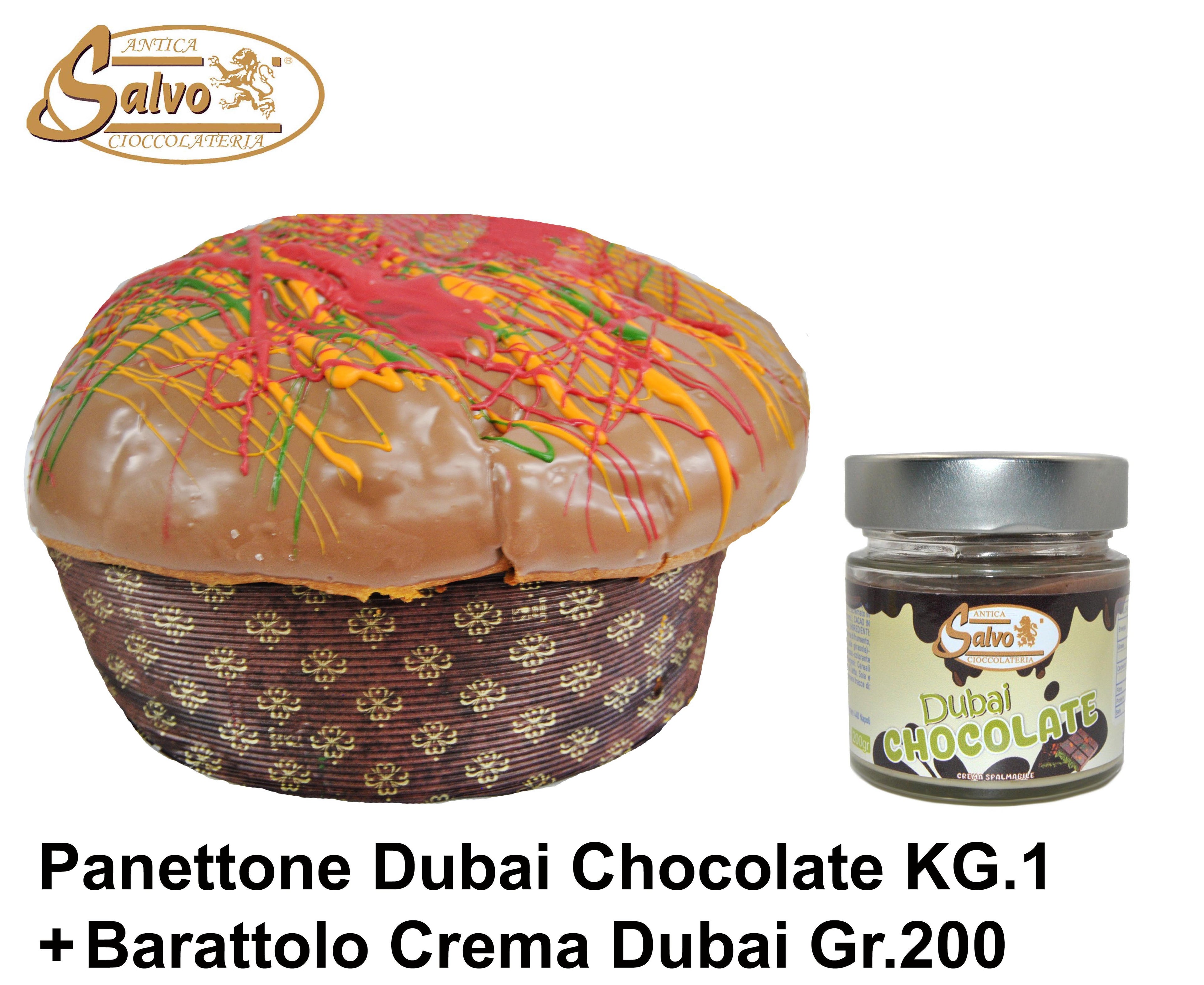 SALVO PANETTONE ARTIGIANALE GR.900 GUSTO DUBAI + GR.200 CREMA SPALMABILE