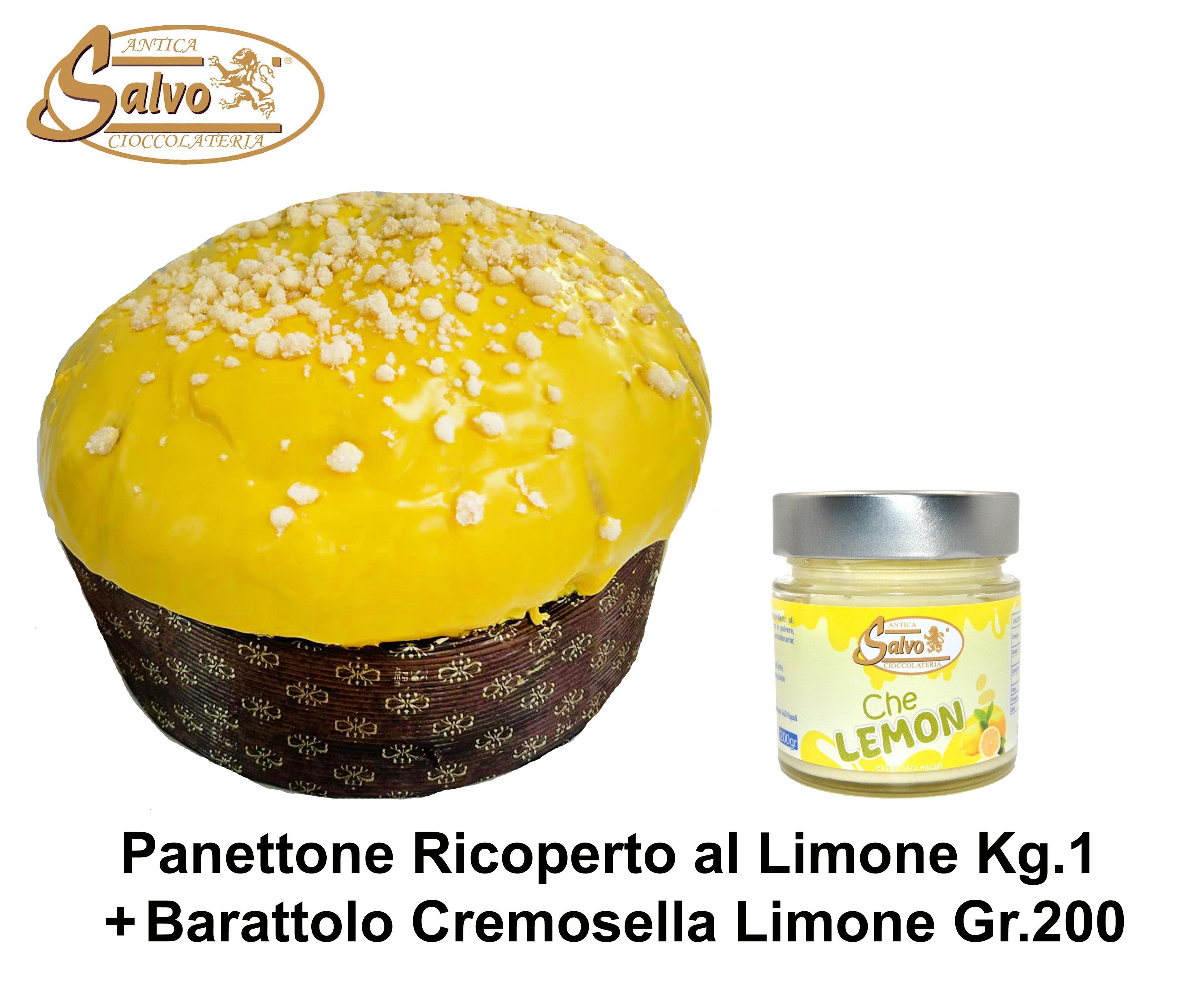 PANETTONE RICOPERTO CIOCCOLATO LEMON + BARATTOLO CREMA LEMON GR.200