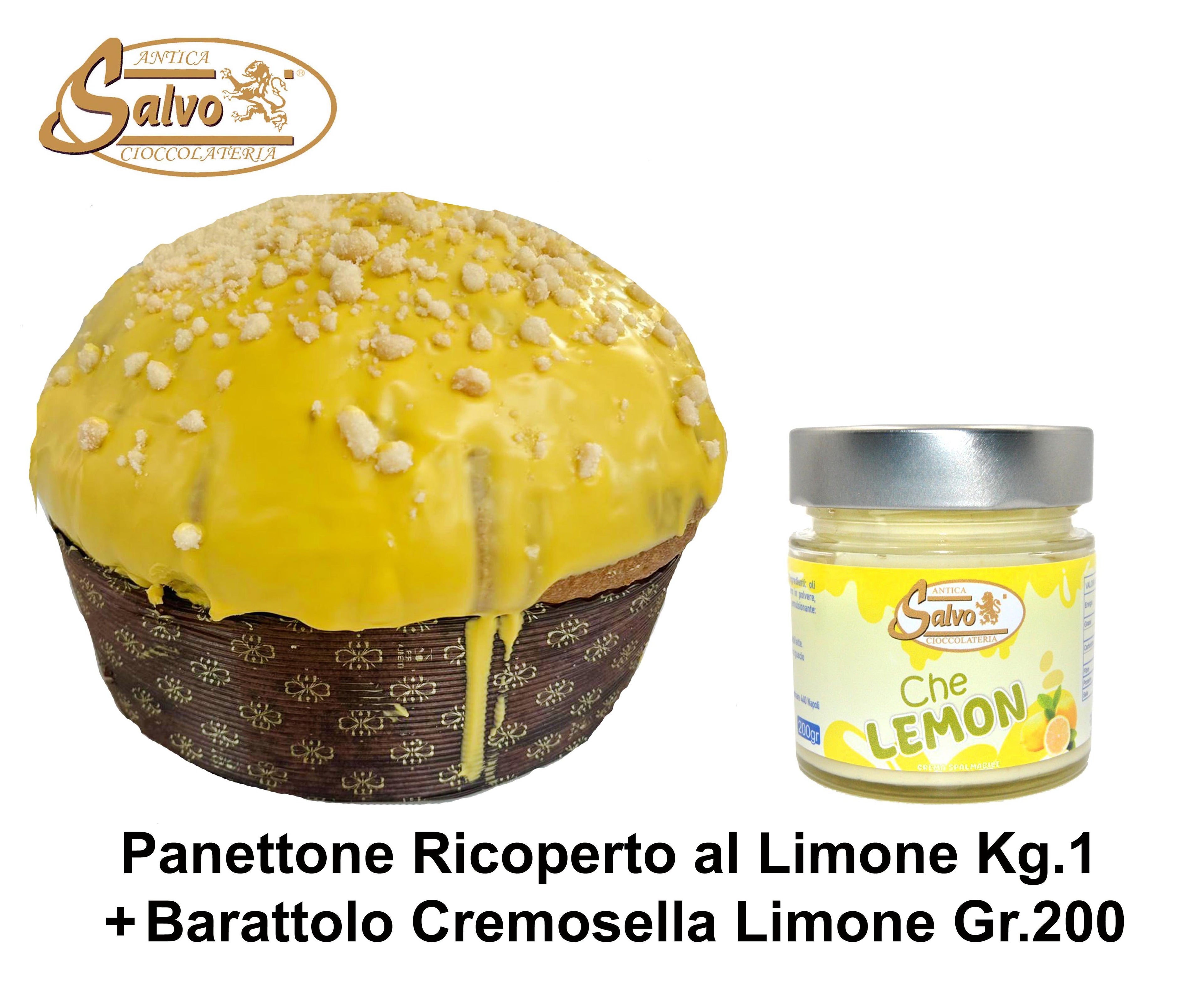 PANETTONE RICOPERTO CIOCCOLATO LEMON + BARATTOLO CREMA LEMON GR.200