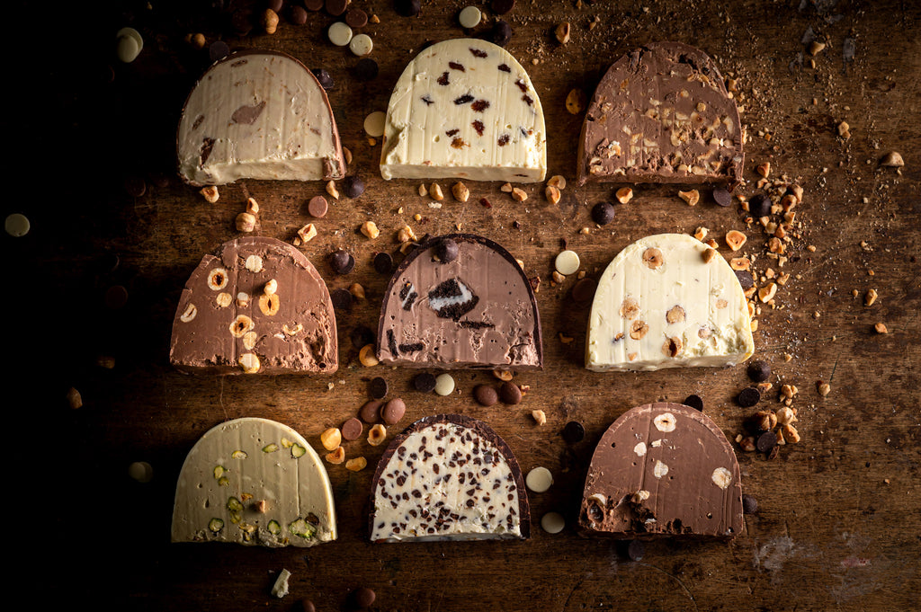 Torrone di cioccolato morbido alla caffè a fette