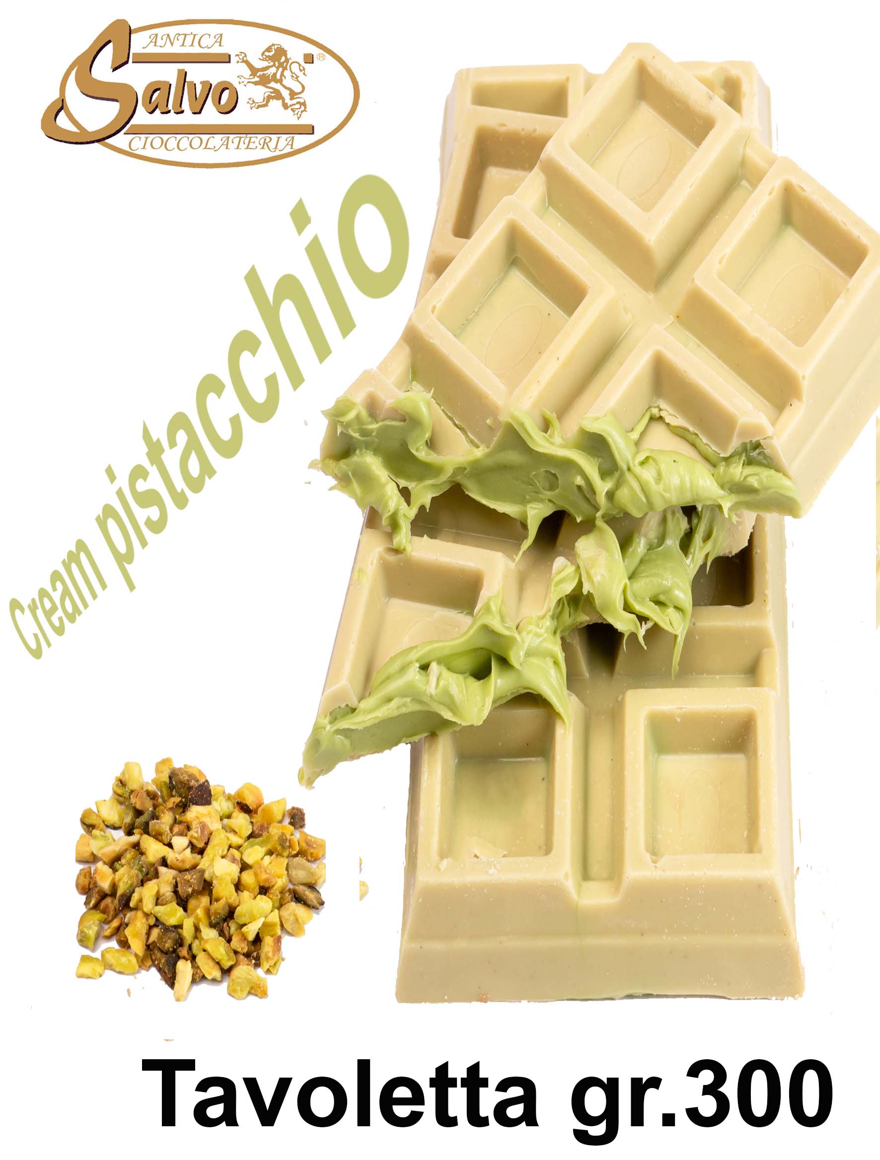 Tavoletta di cioccolato al Pistacchio Ripiena cremosella Pistacchio
