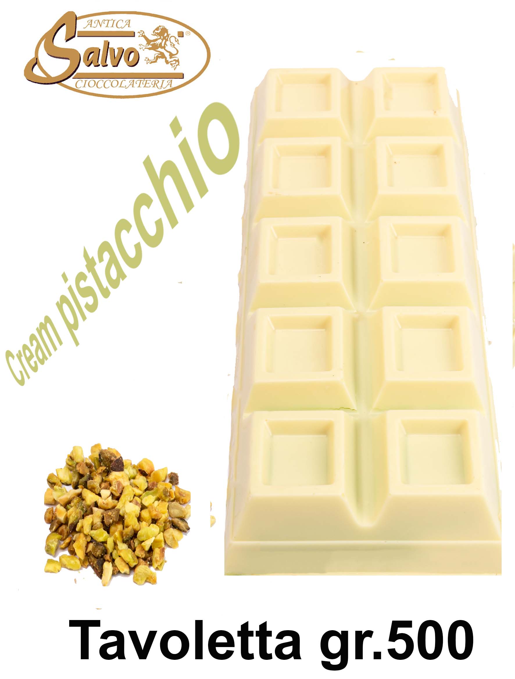 Tavoletta di cioccolato al Pistacchio Ripiena cremosella Pistacchio