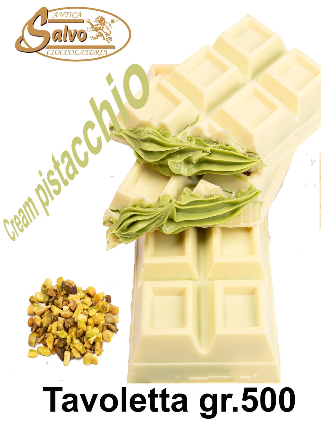 Tavoletta di cioccolato al Pistacchio Ripiena cremosella Pistacchio