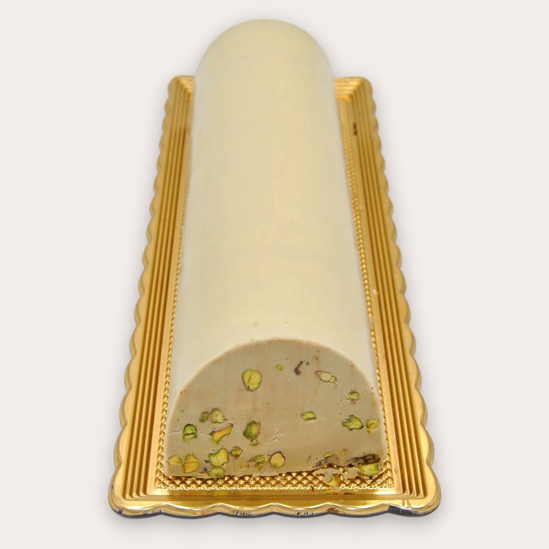 Torrone di cioccolato morbido al Pistacchio a fette
